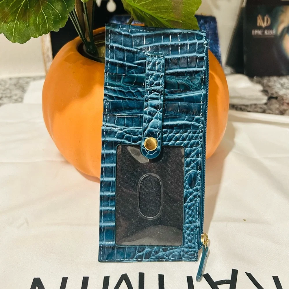Brahmin Bottle Blue Credit Card Wallet